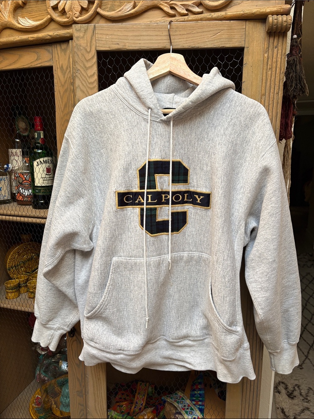 Vintage Jansport Plaid Cal Poly Patch Hoodie